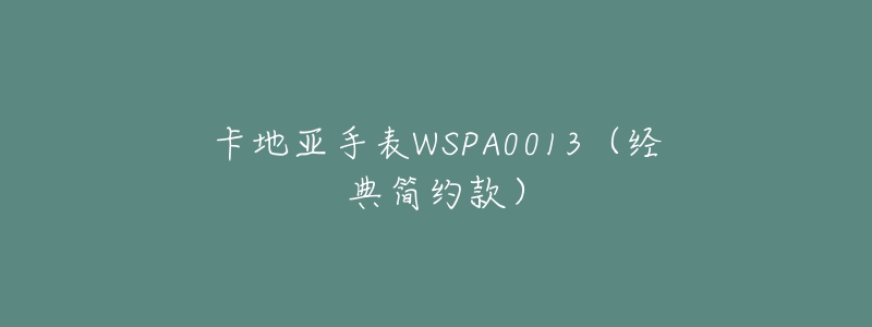 卡地亚手表WSPA0013（经典简约款）