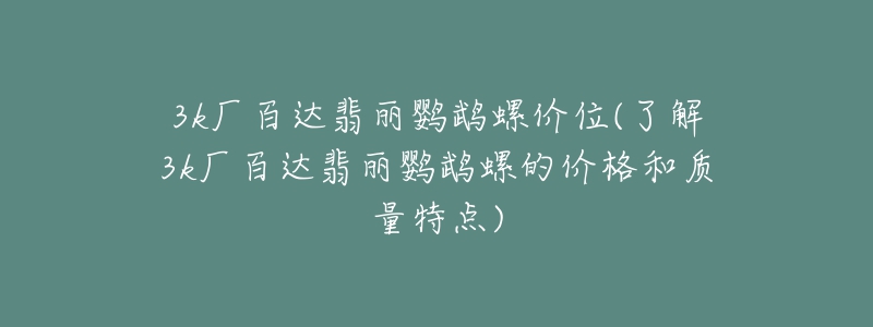 3k厂百达翡丽鹦鹉螺价位(了解3k厂百达翡丽鹦鹉螺的价格和质量特点)