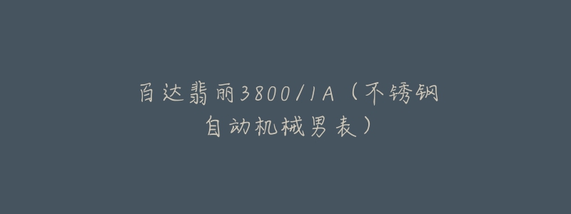 百达翡丽3800/1A（不锈钢自动机械男表）