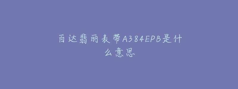 百达翡丽表带A384EPB是什么意思