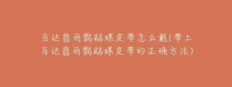 百达翡丽鹦鹉螺皮带怎么戴(带上百达翡丽鹦鹉螺皮带的正确方法)