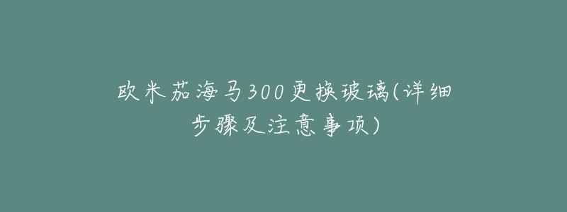 欧米茄海马300更换玻璃(详细步骤及注意事项)