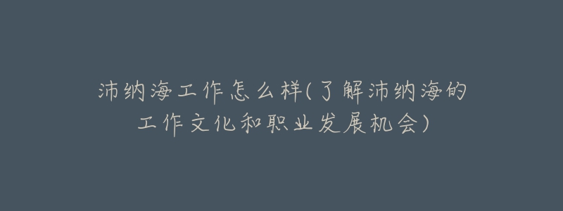 沛纳海工作怎么样(了解沛纳海的工作文化和职业发展机会)