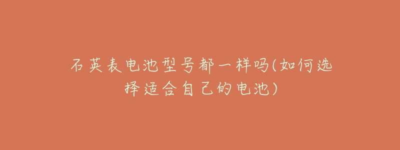 石英表电池型号都一样吗(如何选择适合自己的电池)