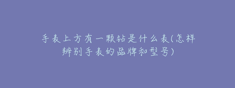 手表上方有一颗钻是什么表(怎样辨别手表的品牌和型号)