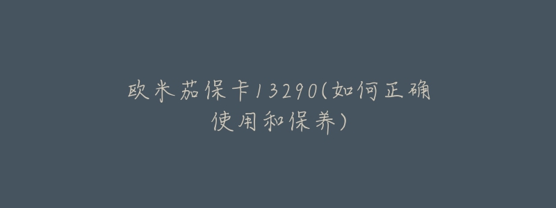 欧米茄保卡13290(如何正确使用和保养)