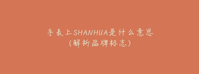 手表上SHANHUA是什么意思(解析品牌标志)