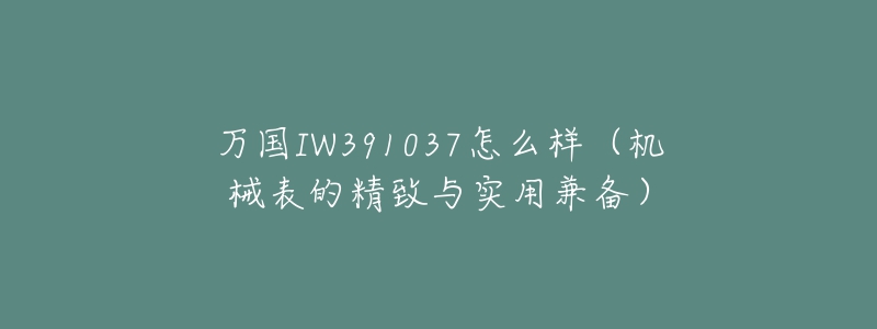 万国IW391037怎么样（机械表的精致与实用兼备）