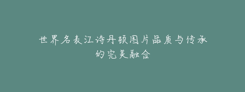 世界名表江诗丹顿图片品质与传承的完美融合