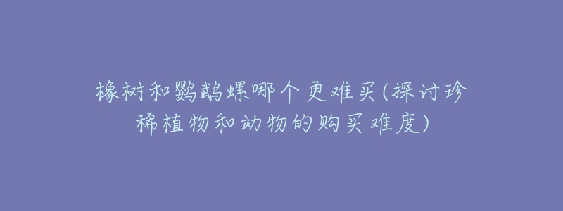 橡树和鹦鹉螺哪个更难买(探讨珍稀植物和动物的购买难度)