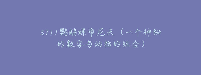 5711鹦鹉螺帝尼夫（一个神秘的数字与动物的组合）