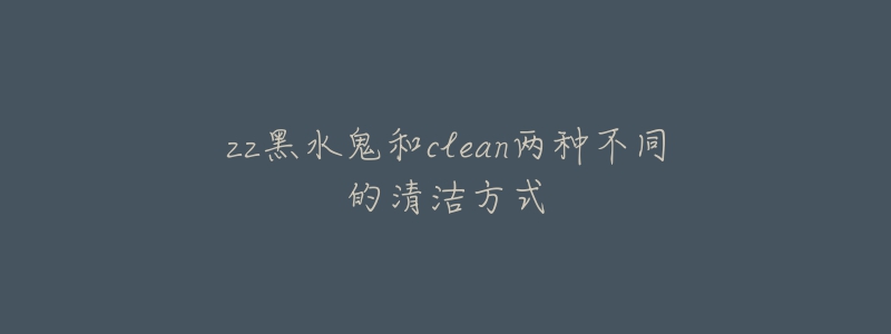 zz黑水鬼和clean两种不同的清洁方式