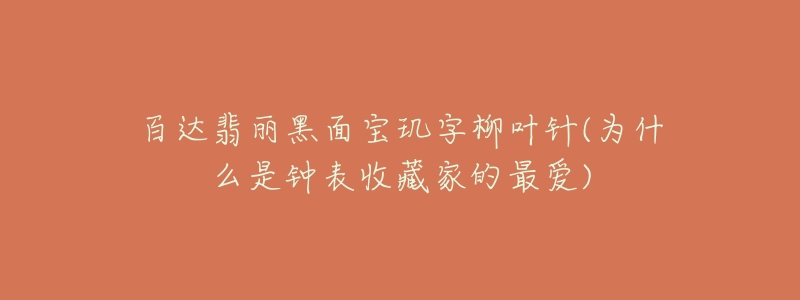 百达翡丽黑面宝玑字柳叶针(为什么是钟表收藏家的最爱)