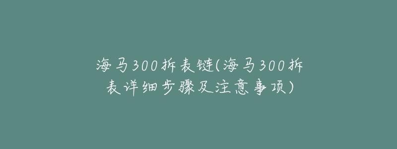 海马300拆表链(海马300拆表详细步骤及注意事项)