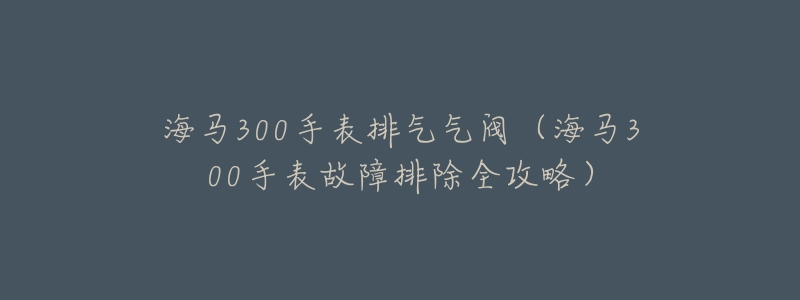 海马300手表排气气阀（海马300手表故障排除全攻略）