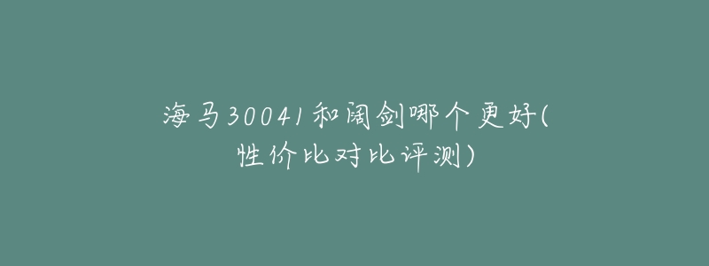 海马30041和阔剑哪个更好(性价比对比评测)