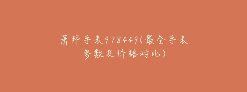 萧邦手表978449(最全手表参数及价格对比)