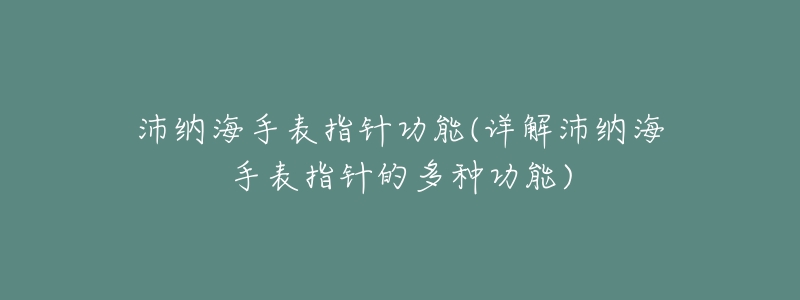 沛纳海手表指针功能(详解沛纳海手表指针的多种功能)