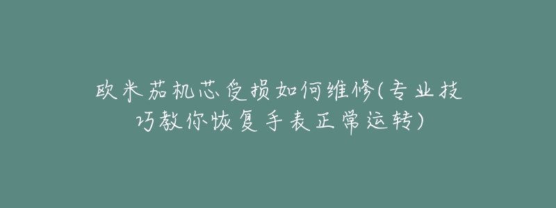 欧米茄机芯受损如何维修(专业技巧教你恢复手表正常运转)