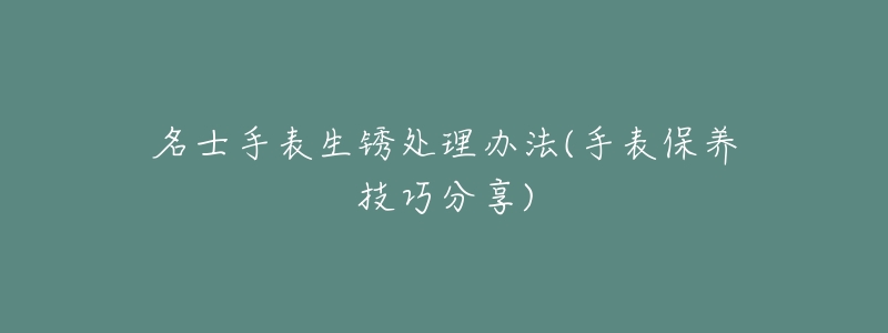 名士手表生锈处理办法(手表保养技巧分享)