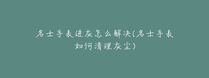 名士手表进灰怎么解决(名士手表如何清理灰尘)