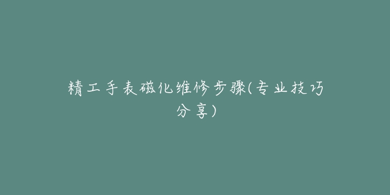 精工手表磁化维修步骤(专业技巧分享)