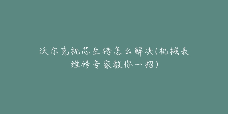 沃尔克机芯生锈怎么解决(机械表维修专家教你一招)