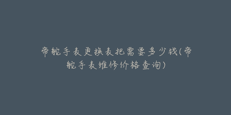 帝舵手表更换表把需要多少钱(帝舵手表维修价格查询)