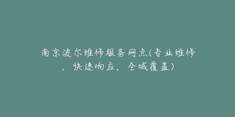 南京波尔维修服务网点(专业维修，快速响应，全城覆盖)