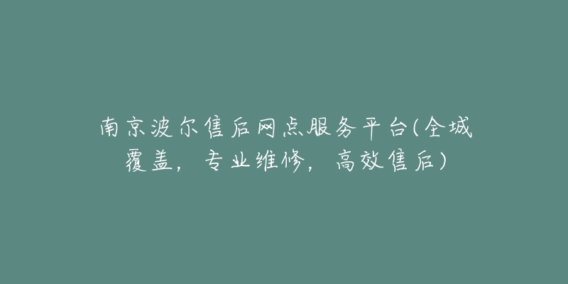 南京波尔售后网点服务平台(全城覆盖，专业维修，高效售后)