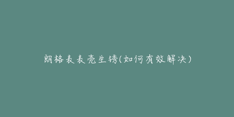 朗格表表壳生锈(如何有效解决)