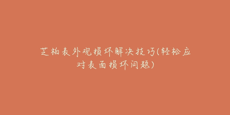 芝柏表外观损坏解决技巧(轻松应对表面损坏问题)