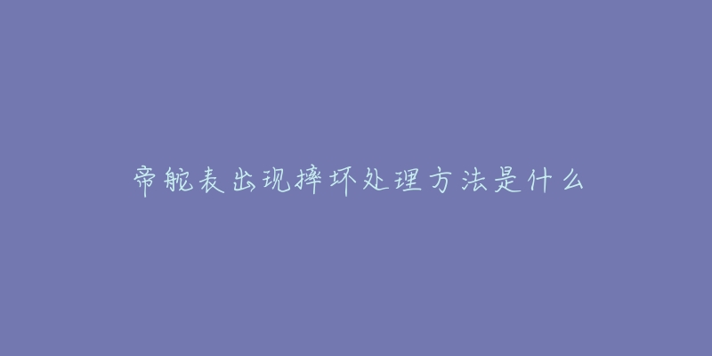 帝舵表出现摔坏处理方法是什么