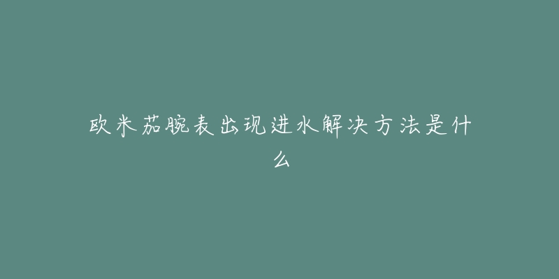 欧米茄腕表出现进水解决方法是什么