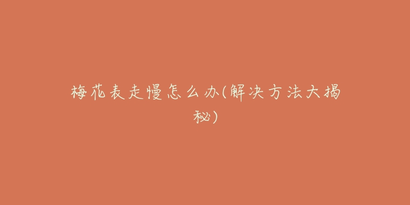 梅花表走慢怎么办(解决方法大揭秘)