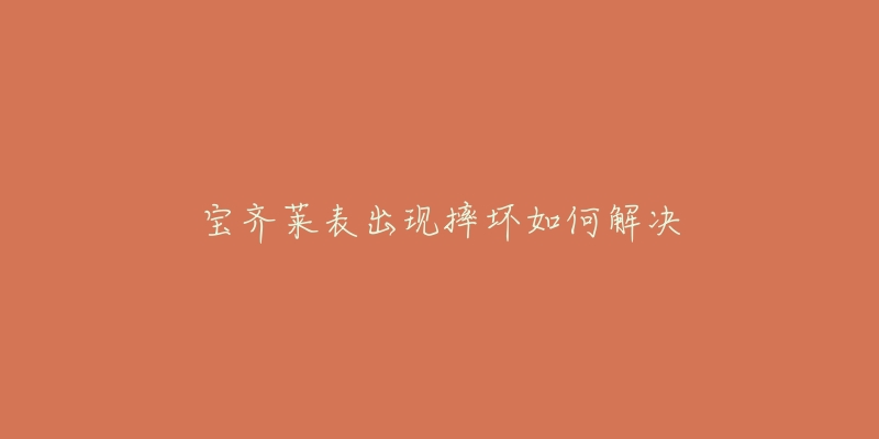 宝齐莱表出现摔坏如何解决