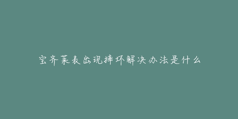 宝齐莱表出现摔坏解决办法是什么