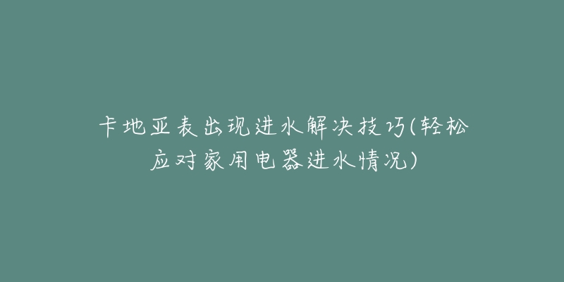 卡地亚表出现进水解决技巧(轻松应对家用电器进水情况)