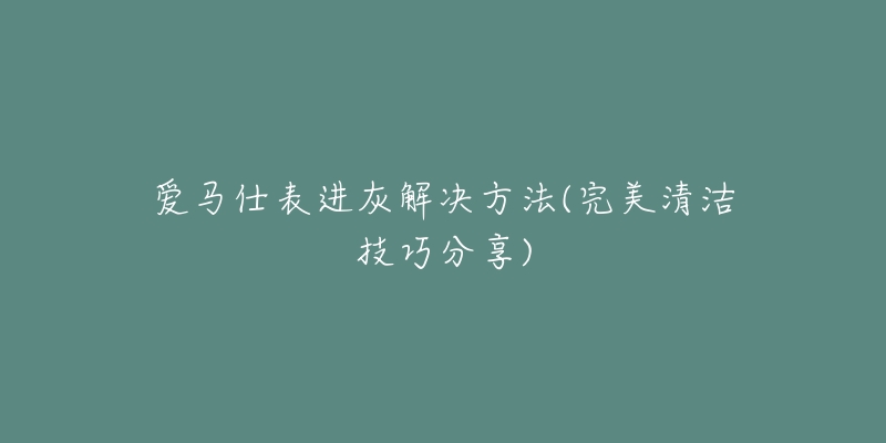 爱马仕表进灰解决方法(完美清洁技巧分享)