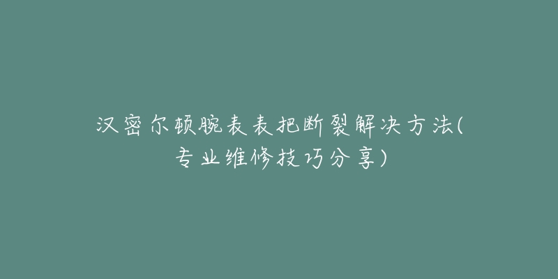 汉密尔顿腕表表把断裂解决方法(专业维修技巧分享)