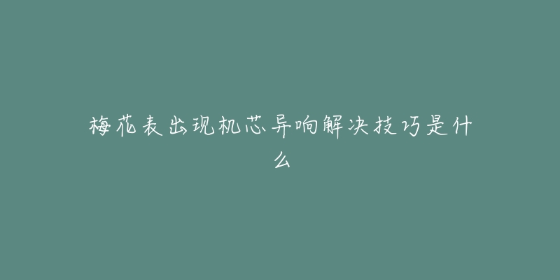 梅花表出现机芯异响解决技巧是什么