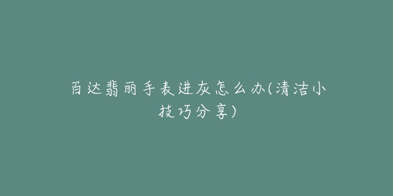 百达翡丽手表进灰怎么办(清洁小技巧分享)