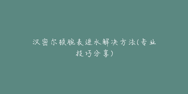 汉密尔顿腕表进水解决方法(专业技巧分享)