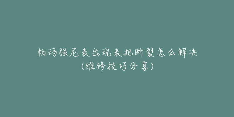 帕玛强尼表出现表把断裂怎么解决(维修技巧分享)