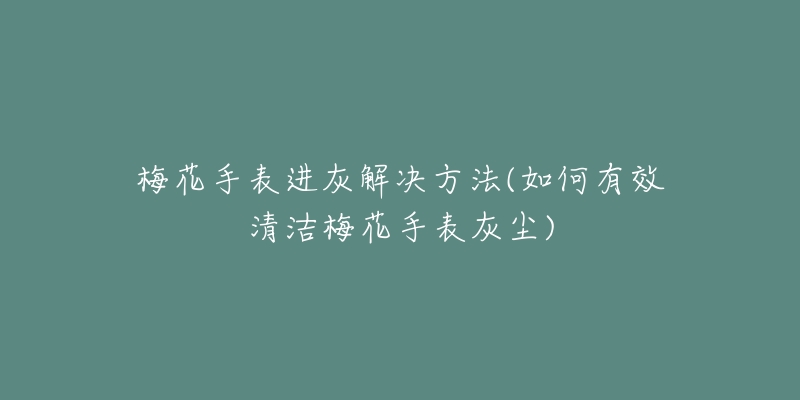 梅花手表进灰解决方法(如何有效清洁梅花手表灰尘)