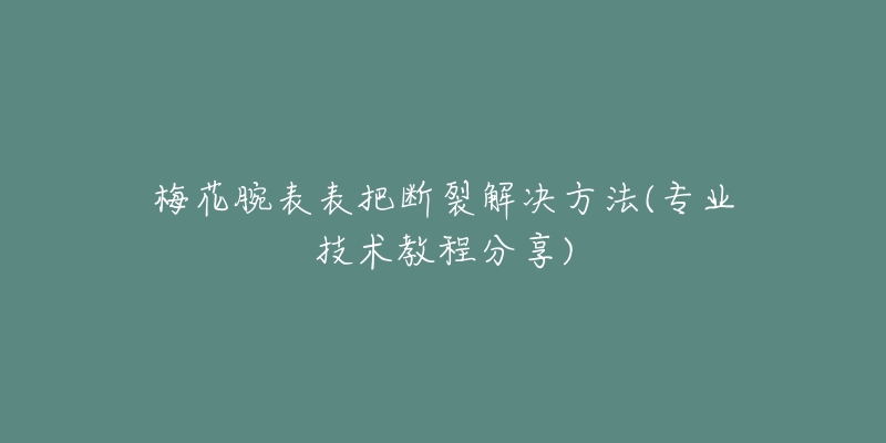 梅花腕表表把断裂解决方法(专业技术教程分享)