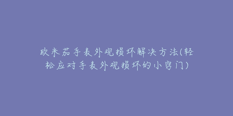 欧米茄手表外观损坏解决方法(轻松应对手表外观损坏的小窍门)