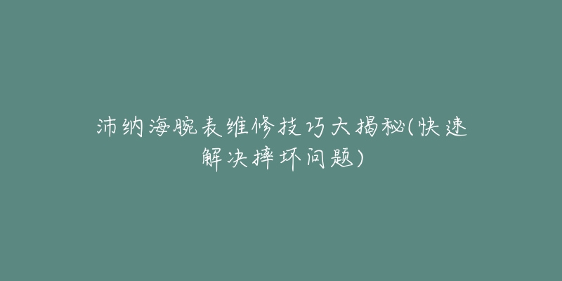 沛纳海腕表维修技巧大揭秘(快速解决摔坏问题)