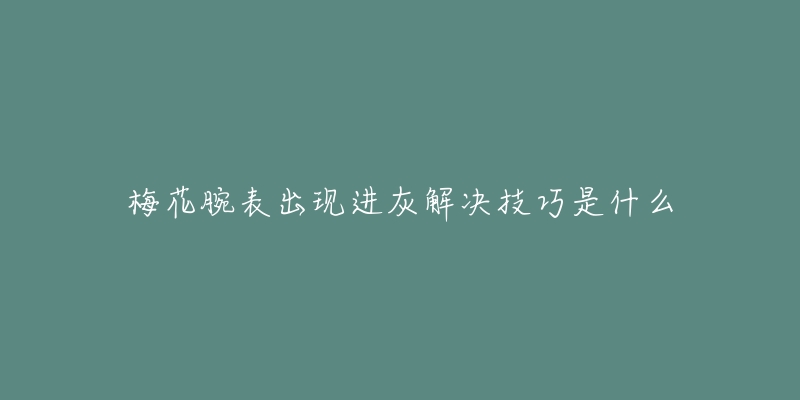 梅花腕表出现进灰解决技巧是什么