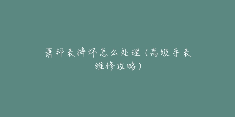 萧邦表摔坏怎么处理 (高级手表维修攻略)